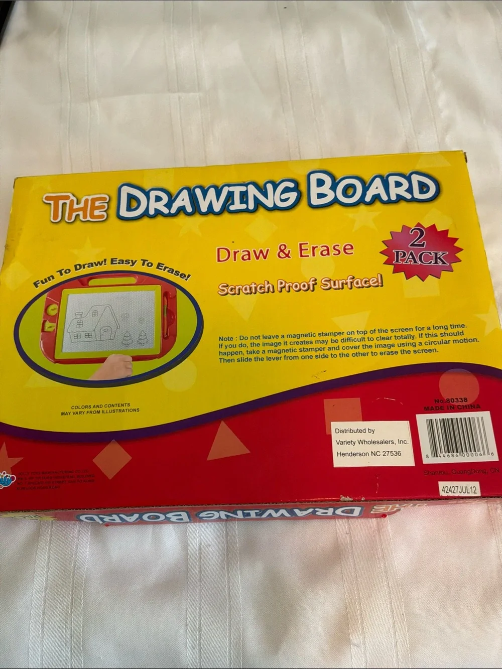 2-Pack Kids Magnetic Draw & Erase Boards - Yellow and Red